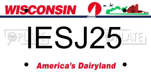 IESJ25 Wisconsin License Plate