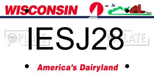 IESJ28 Wisconsin License Plate