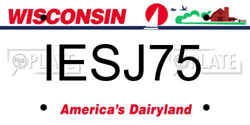 IESJ75 Wisconsin License Plate