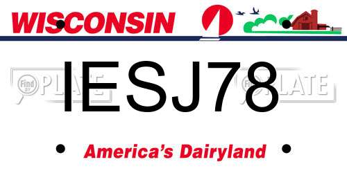 IESJ78 Wisconsin License Plate