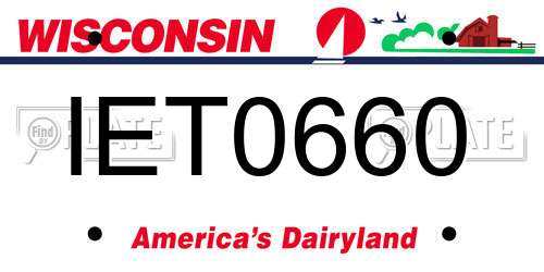 IET0660 Wisconsin License Plate