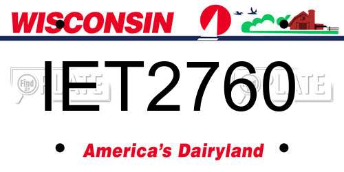 IET2760 Wisconsin License Plate