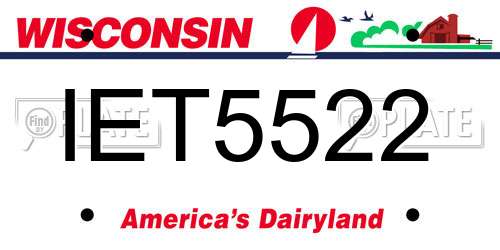 IET5522 Wisconsin License Plate