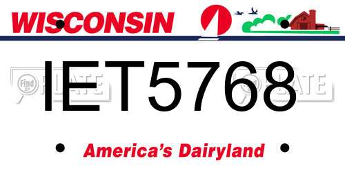 IET5768 Wisconsin License Plate