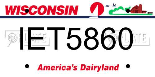 IET5860 Wisconsin License Plate