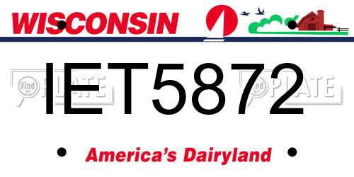 IET5872 Wisconsin License Plate