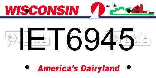IET6945 Wisconsin License Plate