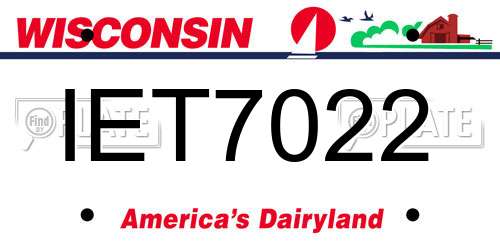 IET7022 Wisconsin License Plate