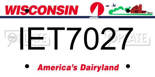 IET7027 Wisconsin License Plate