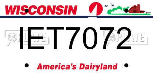 IET7072 Wisconsin License Plate