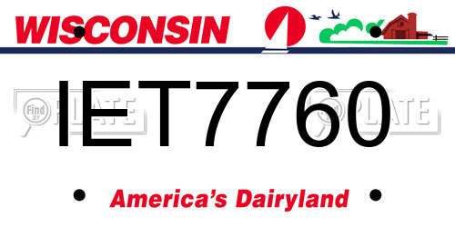 IET7760 Wisconsin License Plate
