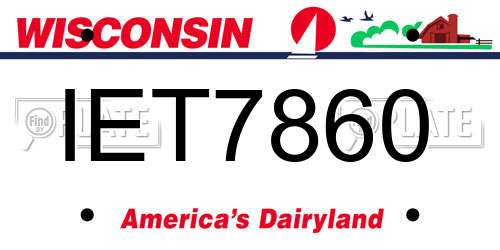 IET7860 Wisconsin License Plate