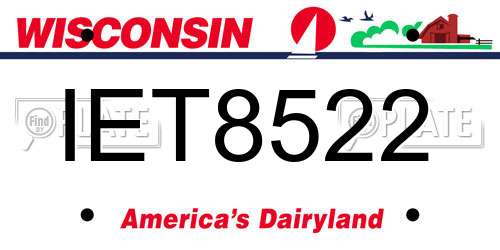 IET8522 Wisconsin License Plate