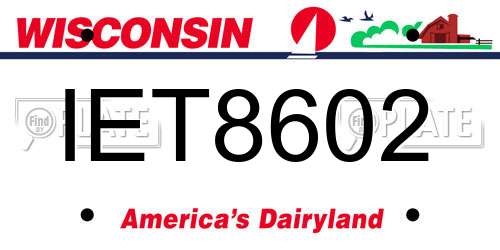 IET8602 Wisconsin License Plate
