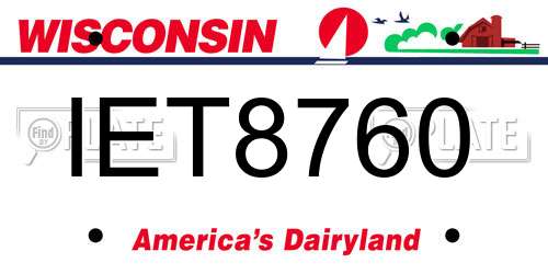 IET8760 Wisconsin License Plate