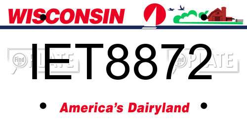 IET8872 Wisconsin License Plate