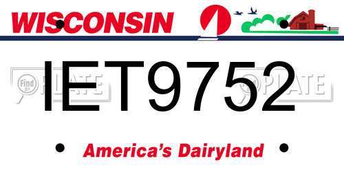 IET9752 Wisconsin License Plate