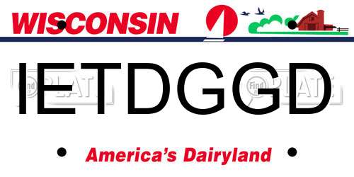 IETDGGD Wisconsin License Plate