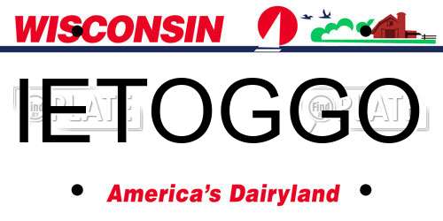 IETOGGO Wisconsin License Plate