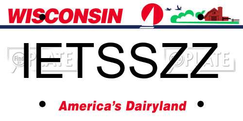 IETSSZZ Wisconsin License Plate