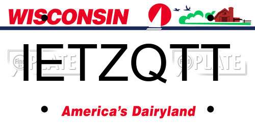 IETZQTT Wisconsin License Plate