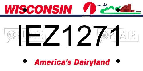 IEZ1271 Wisconsin License Plate