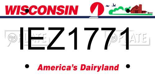 IEZ1771 Wisconsin License Plate