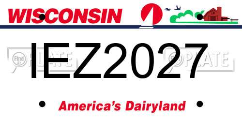 IEZ2027 Wisconsin License Plate