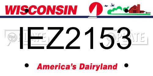 IEZ2153 Wisconsin License Plate