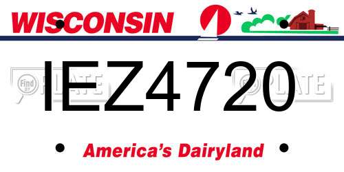 IEZ4720 Wisconsin License Plate