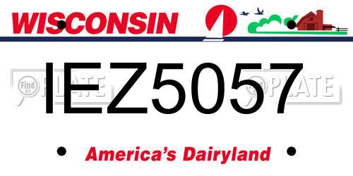 IEZ5057 Wisconsin License Plate