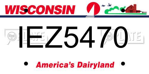 IEZ5470 Wisconsin License Plate