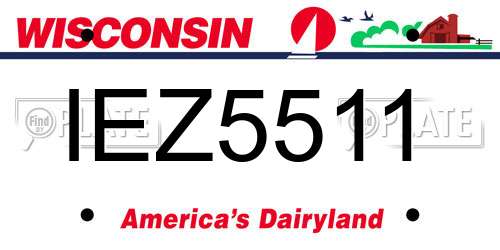 IEZ5511 Wisconsin License Plate