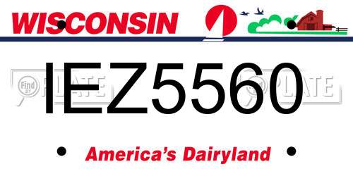 IEZ5560 Wisconsin License Plate
