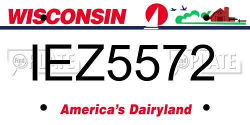 IEZ5572 Wisconsin License Plate