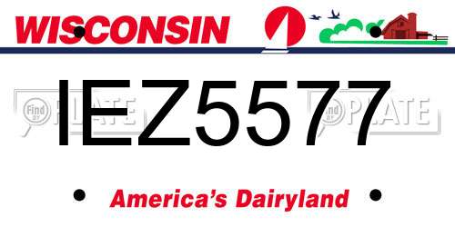 IEZ5577 Wisconsin License Plate