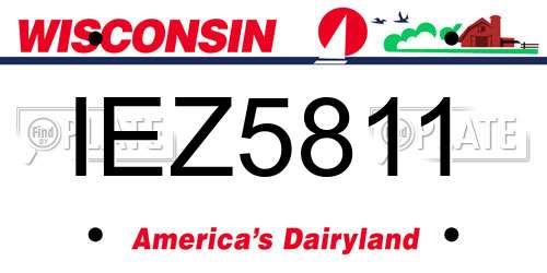 IEZ5811 Wisconsin License Plate