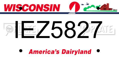 IEZ5827 Wisconsin License Plate