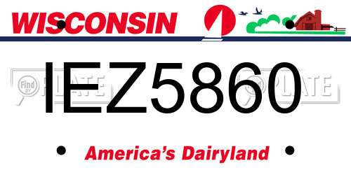 IEZ5860 Wisconsin License Plate