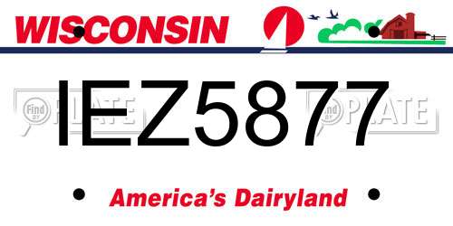 IEZ5877 Wisconsin License Plate
