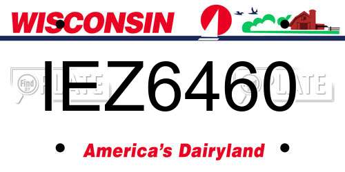 IEZ6460 Wisconsin License Plate