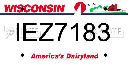 IEZ7183 Wisconsin License Plate