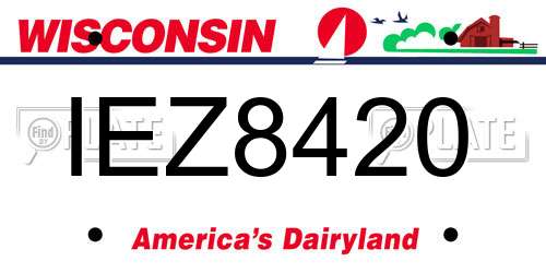 IEZ8420 Wisconsin License Plate