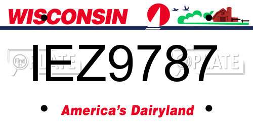 IEZ9787 Wisconsin License Plate