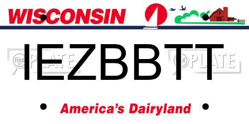 IEZBBTT Wisconsin License Plate