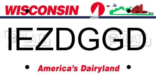 IEZDGGD Wisconsin License Plate