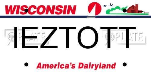 IEZTOTT Wisconsin License Plate