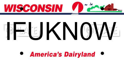 IFUKN0W Wisconsin License Plate
