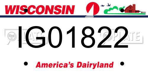 IG01822 Wisconsin License Plate