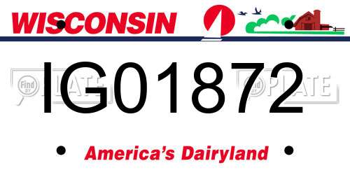IG01872 Wisconsin License Plate